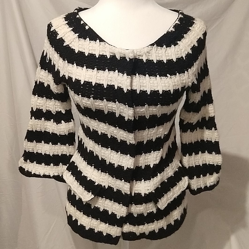 Anthropologie HWA cardigan sweater black white